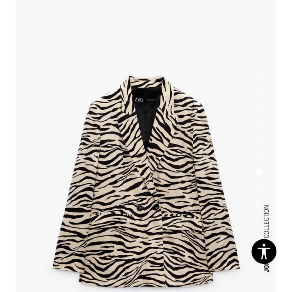 NWT Zara Animal Print Satin Effect Blazer - Picture 9 of 14
